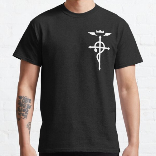 Fullmetal Alchemist T-Shirts - Fullmetal Alchemist - Flamel Insignia (White) Classic T-Shirt RB1312