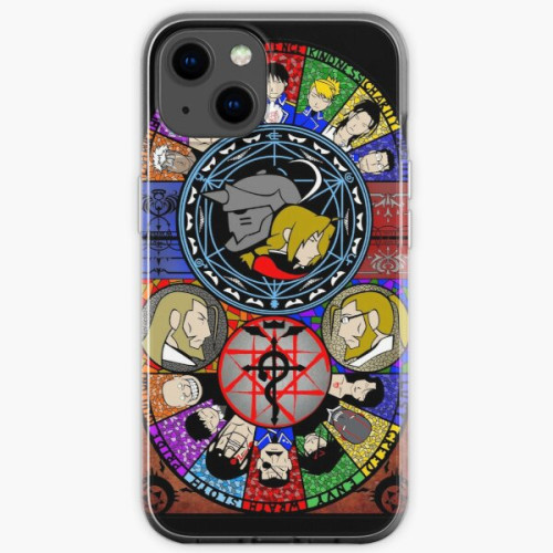 Fullmetal Alchemist Cases - Fullmetal Alchemist Stained Glass iPhone Soft Case RB1312