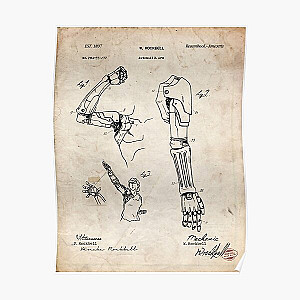 Fullmetal Alchemist Posters - Fullmetal Alchemist - Automail Arm Patent Drawing Poster RB1312